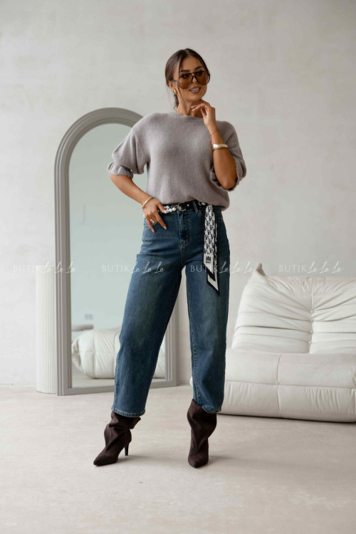 Sweter na krótki rękaw kawowy Bire 3