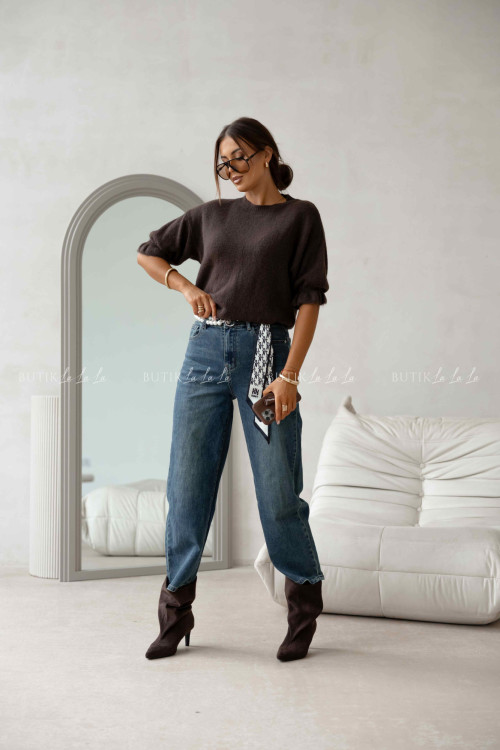 Sweter na krótki rękaw brązowy Bire 1