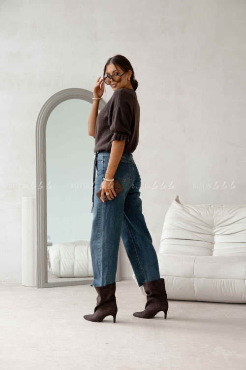 Sweter na krótki rękaw brązowy Bire 2