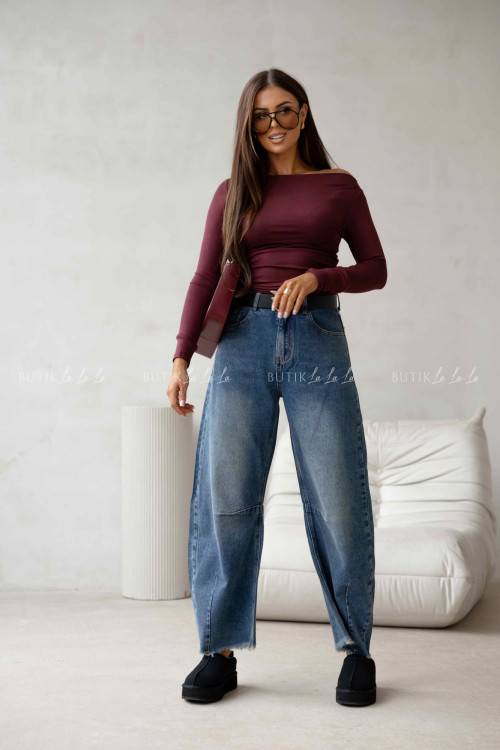 Bluzka na długi rekaw bordowa Toma 1