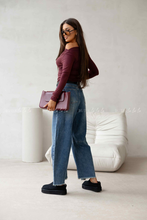 Bluzka na długi rekaw bordowa Toma 2