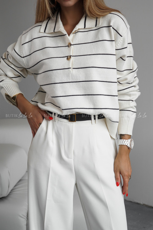 Bluzka kremowa w paski Elodi 1