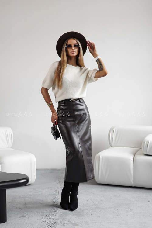 Sweter na krótki rękaw kremowy Alpaca 7