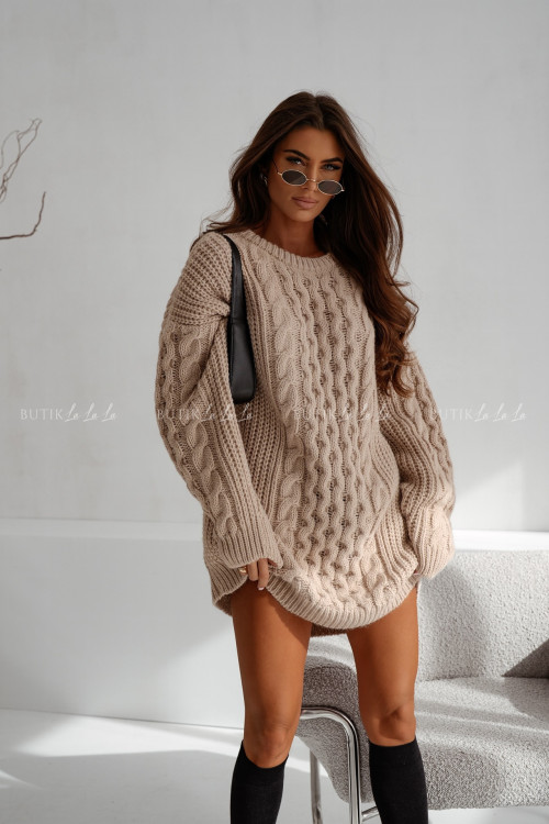 Sukienka sweterkowa beżowa Alice 2