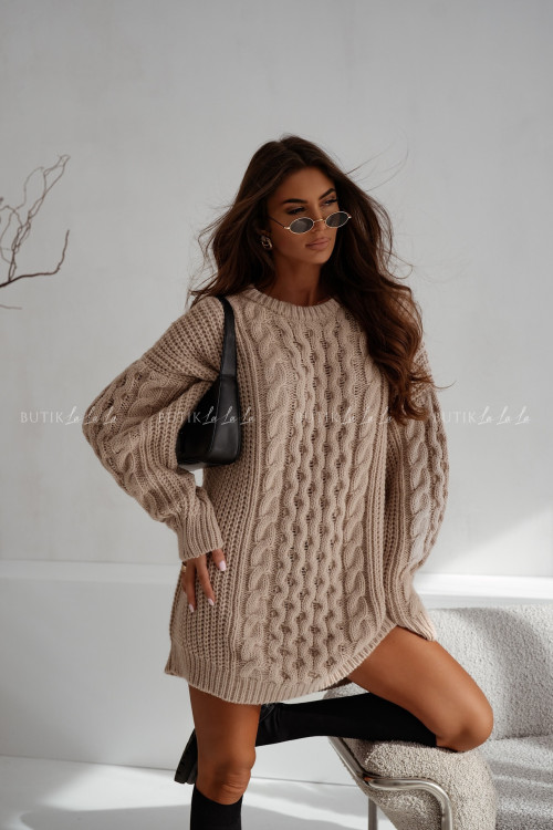 Sukienka sweterkowa beżowa Alice