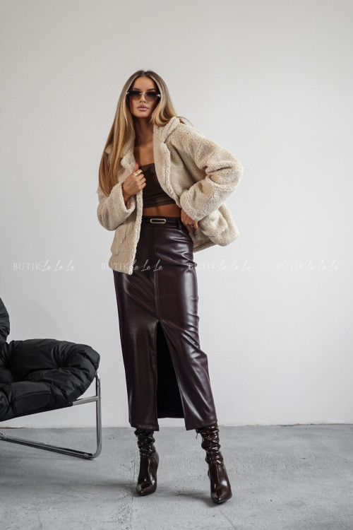 Kurtka typu futro kremowa Lambi 3