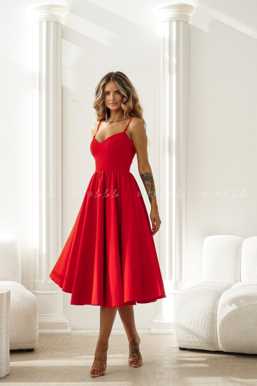 Sukienka midi czerwona Norway 6