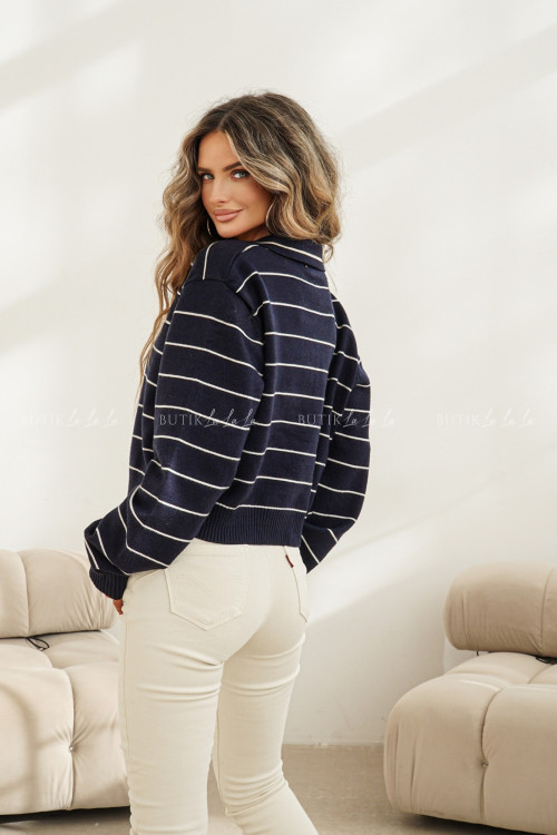 Bluzka granatowa w paski Elodi 5