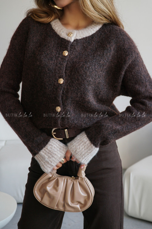 Sweter rozpinany brązowy Bonnie 1