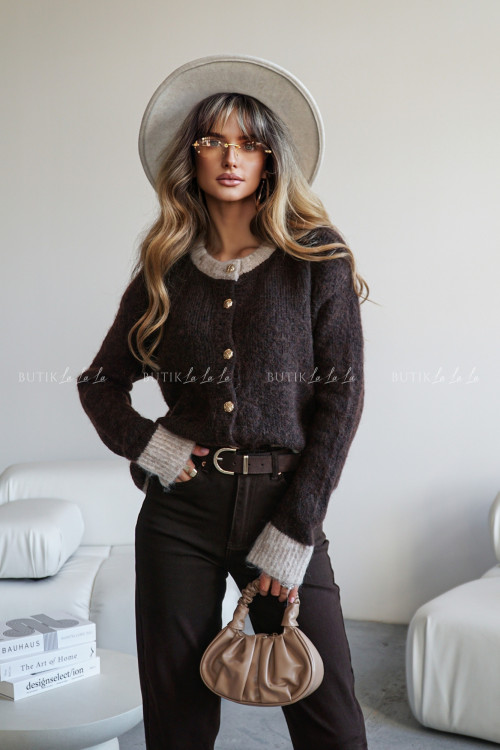 Sweter rozpinany brązowy Bonnie 3