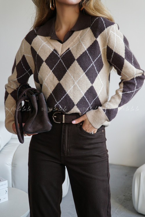 Spodnie jeansowe brązowe Daley 2