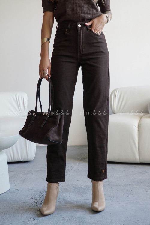 Spodnie jeansowe brązowe Daley