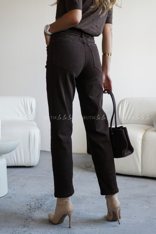 Spodnie jeansowe brązowe Daley 9