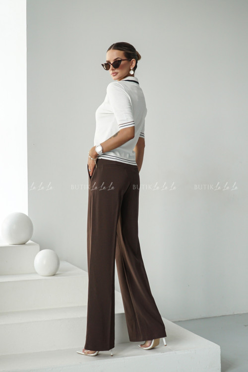 Bluzka dzianinowa typu polo biała Dinom 3