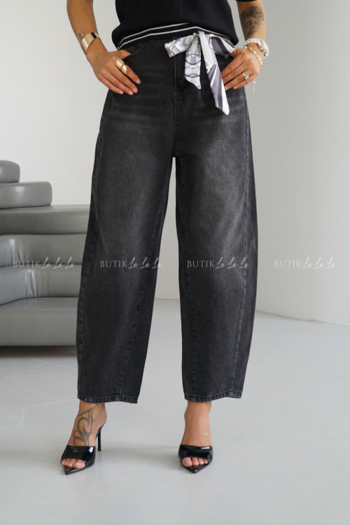Spodnie jeansowe typu balloon grafitowe Avrill 2