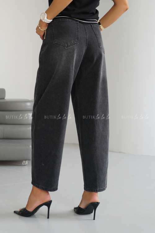 Spodnie jeansowe typu balloon grafitowe Avrill 3