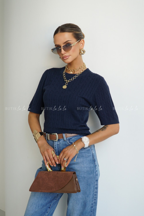 Bluzka dzianinowa granatowa Dima 6