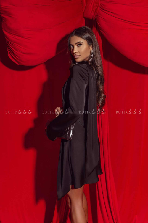 Sukienka satynowa czarna Lukrecja 1