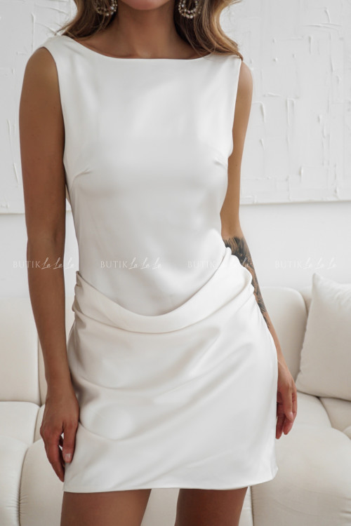 Sukienka satynowa ecru Corvita 1