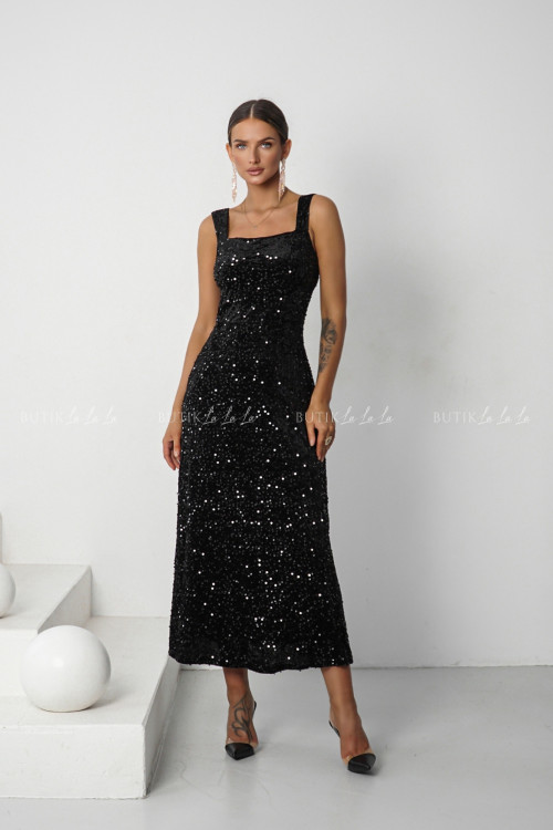 Sukienka cekinowa czarna Labelli