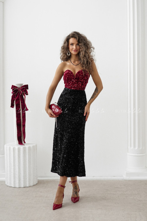 Spódnica cekinowa czarna Flamentino