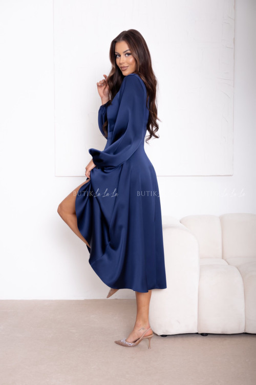 Sukienka satynowa granatowa Camelia 2