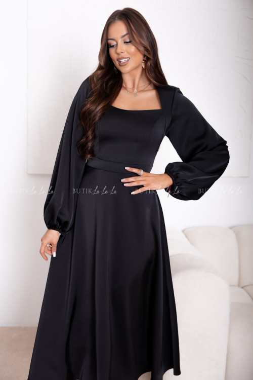 Sukienka satynowa czarna Camelia 1