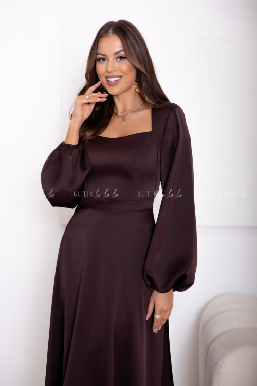 Sukienka satynowa brązowa Camelia