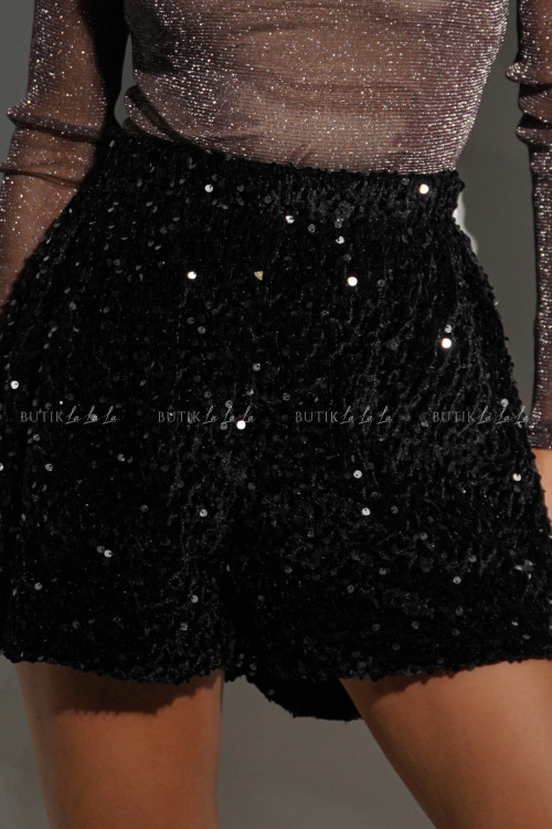 Spodenki cekinowe czarne Grico